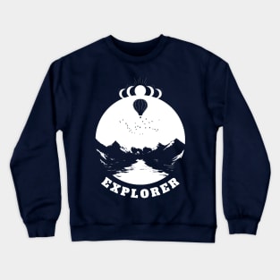 Explorer Design (white print) Crewneck Sweatshirt